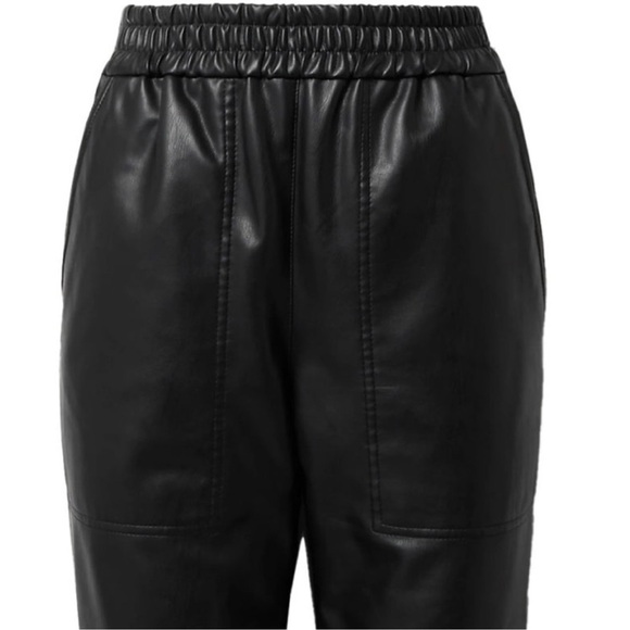 Tibi Black Vegan Leather Pants Size Medium - Picture 2 of 5